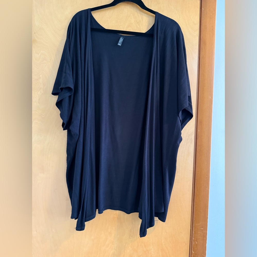 Black Open-Front Short Sleeve Women’s Cardigan
